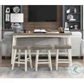 Caspian White And Coffee Counter Height Dining Room Set