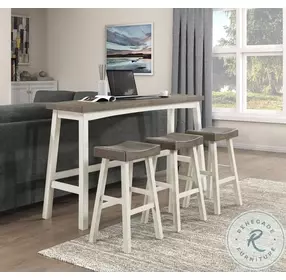 Caspian White And Coffee Pub Height Dining Room Set