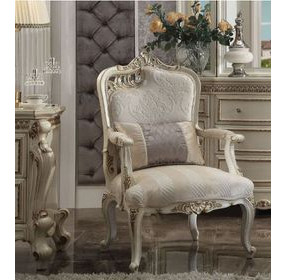 Picardy Beige Upholstered Accent Chair with Pillow