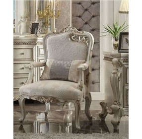 Picardy Cream Upholstered Accent Chair with Pillow