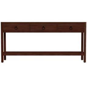 Lark Medium Brown 65" Rectangular 3 Drawer Console Table