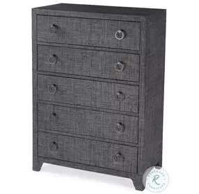 Bar Harbor Charcoal Raffia Dresser