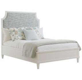 Ocean Breeze Belle Isle Carribean Sands and Blue King Upholstered Panel Bed