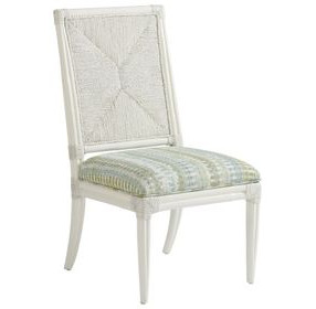 Ocean Breeze Regatta Blue and White Upholstered Side Chair