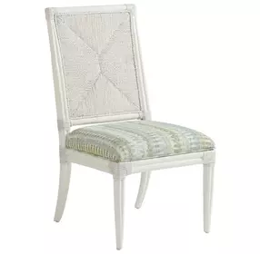 Ocean Breeze Regatta Blue and White Upholstered Side Chair