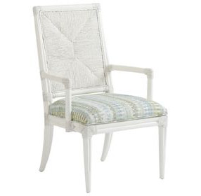 Ocean Breeze Regatta Blue and White Upholstered Arm Chair