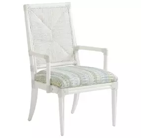 Ocean Breeze Regatta Blue and White Upholstered Arm Chair