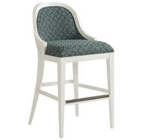 Ocean Breeze Lantana Blue Upholstered Bar Stool