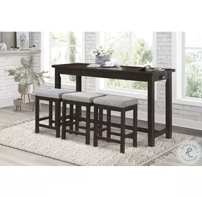 Connected Espresso 4 Piece Pack Counter Height Set