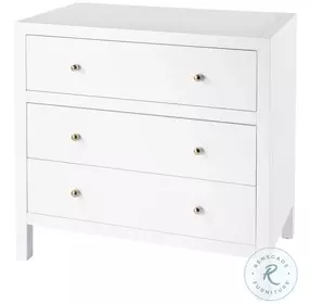 Nora Smooth White 3 Drawer Dresser