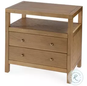 Nora Light Neutral 2 Drawer Wide Nightstand