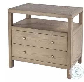 Nora Light Oak Wide 2 Drawer Nightstand