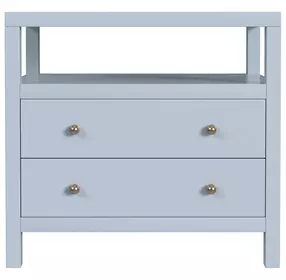 Nora Light Blue 2 Drawer Wide Open Nightstand