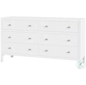 Nora Smooth White 6 Drawer Dresser