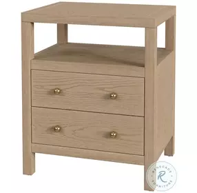 Nora Light Oak 2 Drawer Nightstand