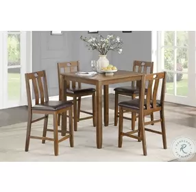 Weston Brown 5 Piece Pack Counter Height Dining Set