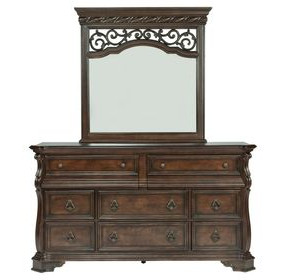 Willow Place Brownstone 8 Drawer Dresser with Mirror