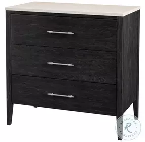 Mayfair Washed Black And Beige Marble 3 Drawer Chest