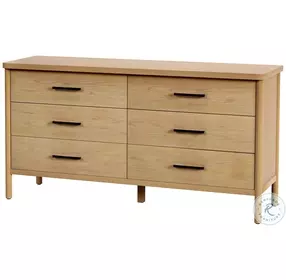 Lennon Light Brown 6 Drawer Dresser