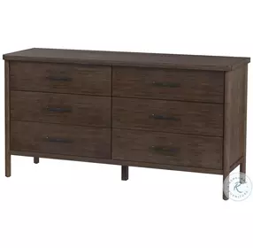Lennon Medium Brown 6 Drawer Dresser