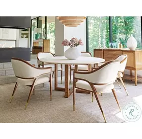 Palm Desert Sundrenched Sierra Tan And White Woodard Dining Room Set