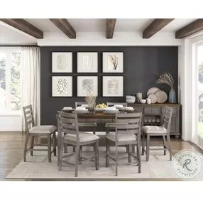 Tigard Cherry And Gray Counter Height Dining Room Set