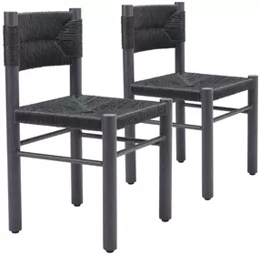 Iska Black Outdoor Dining Chair Set Of 2