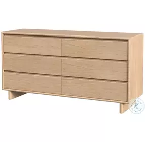 Halmstad Blonde Oak 6 Drawer Dresser