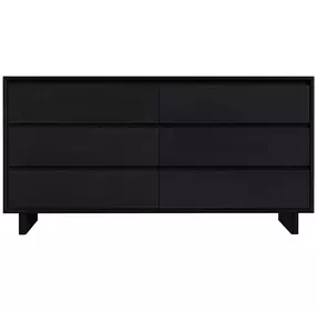 Halmstad Black 62" Panel 6 Drawer Dresser