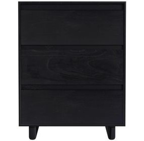 Halmstad Black 22" Panel 3 Drawer Narrow Nightstand