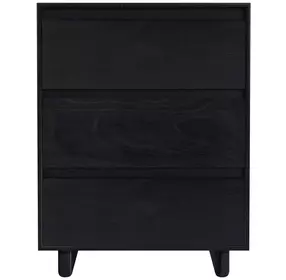 Halmstad Black 22" Panel 3 Drawer Narrow Nightstand
