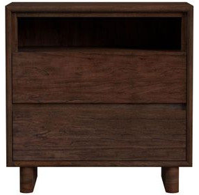 Halmstad Brown 24" Panel 2 Drawer Nightstand
