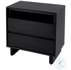 Halmstad Black 2 Drawer Nightstand