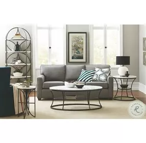 Impact White And Bronze Silver Oval Occasional Table Set