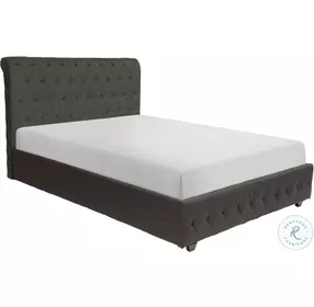 Baldwyn Charcoal Fabric Full Upholstered Panel Bed
