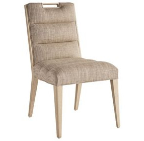 Sunset Key Aiden Channeled Tan Upholstered Side Chair