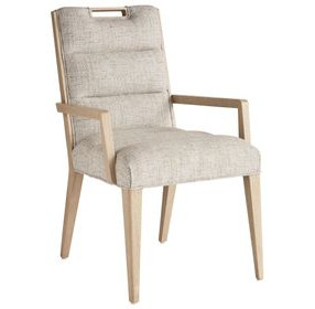 Sunset Key Aiden Channeled Beige Upholstered Arm Chair