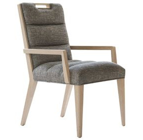 Sunset Key Aiden Channeled Gray Upholstered Arm Chair