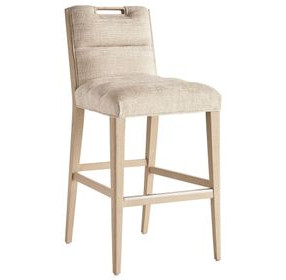 Sunset Key Greer Channeled Beige Upholstered Bar Stool