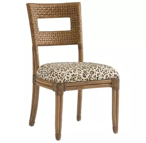 Key Biscayne Delano Brown and White Upholstered Side Chair
