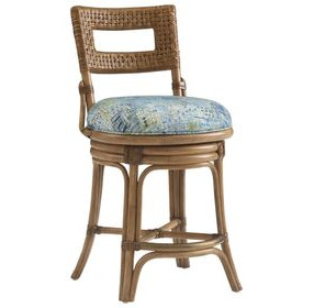 Key Biscayne Bay Harbour Green Upholstered Counter Height Stool