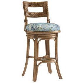 Key Biscayne Bay Harbour Green Upholstered Bar Stool