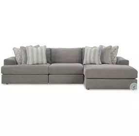 Avaliyah Ash Modular 3 Piece RAF Chaise Sectional