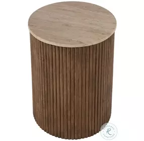 Ruby Natural Fluted Side Table