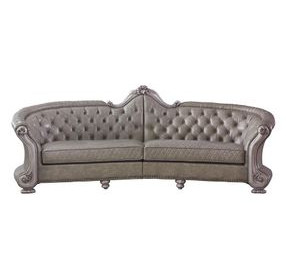 Dresden Gray 113" Sofa with Nailhead Trim