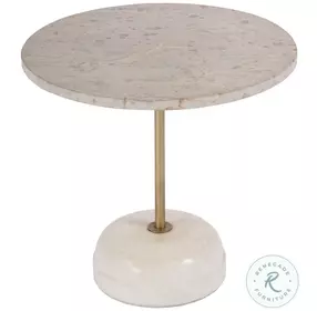 Lucia White Pedestal End Table