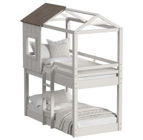 Lodge Cookies and Cream Twin Over Twin Loft Bunk Bed