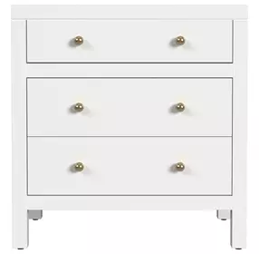 Nora Smooth White 3 Drawer Nightstand