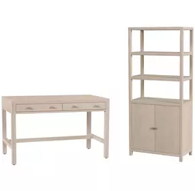 Nora Antique Taupe Rectangular Home Ofiice Set