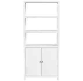 Nora White 32" 3 Tier Etagere Bookcase
